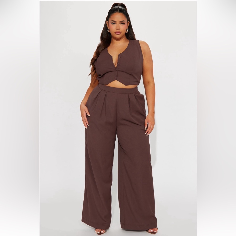 Stylish Two Piece Brown Set